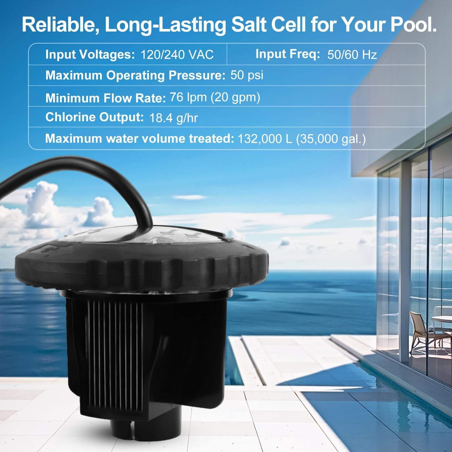 Salt Water Chlorinator Cell - Für Modelle TRUCLEAR11KU R0693900 Salzzellen-Ersatzkit mit