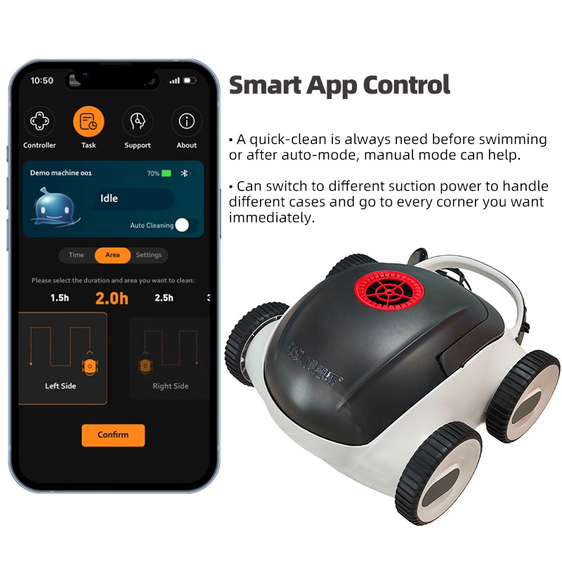 Pool Robot Cleaner Cordless - Kabelloser Roboter-Poolreiniger mit Lithium-Batterie, Intelligenter Automatischer