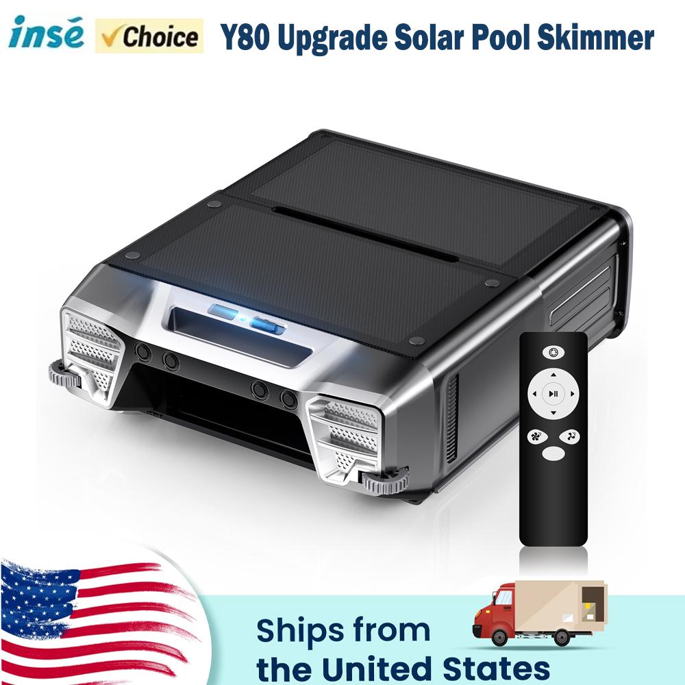Pool Robot Cleaner Cordless - Y80 Solar-Pool-Skimmer, kabelloser Roboter-Pool-Staubsauger mit Fernbedienung,