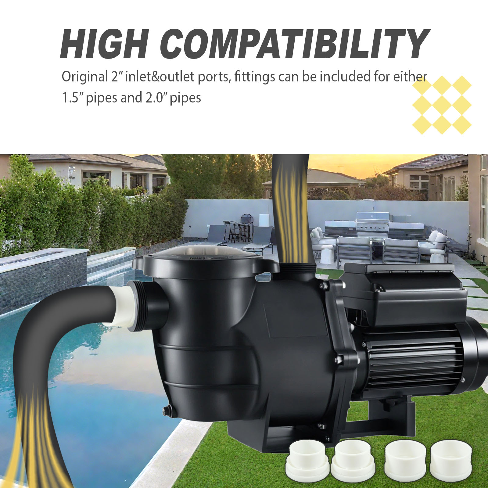 115 V 220 V 380 V Jade-Wasserz – Pool Pump 2Hp Variable Speed Bewertung und Preis