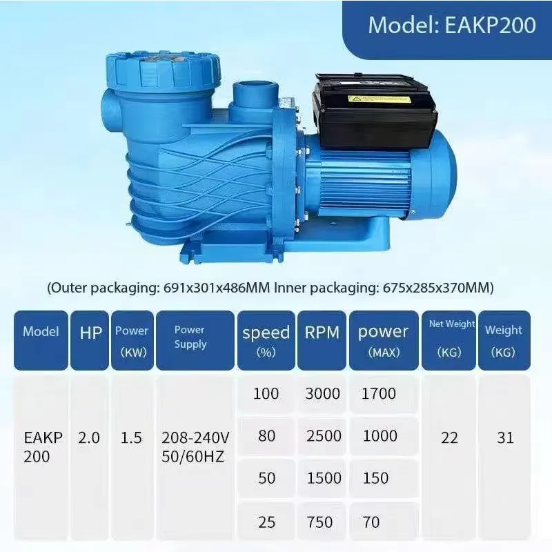 Großhandel 2PS Intelligente Sc – Pool Pump 2Hp Variable Speed Bewertung und Preis